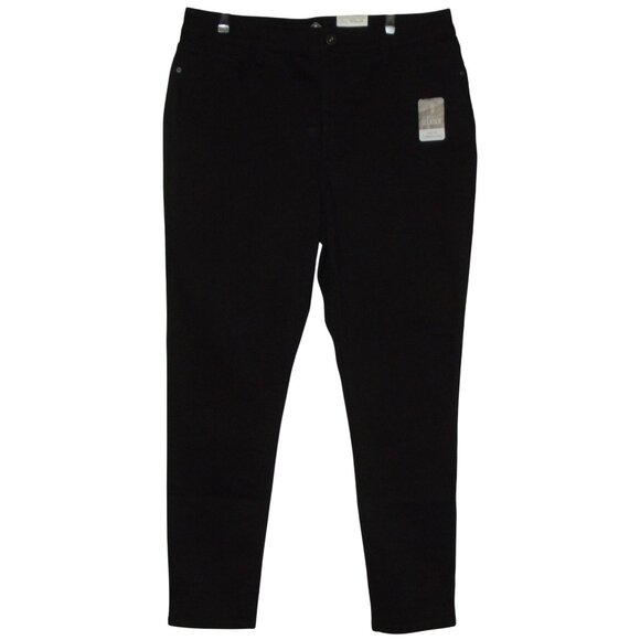 St John's Bay Jeans 16T x 30" Black Ankle Skinny Leg Mid Rise (16 tall) - Picture 1 of 11
